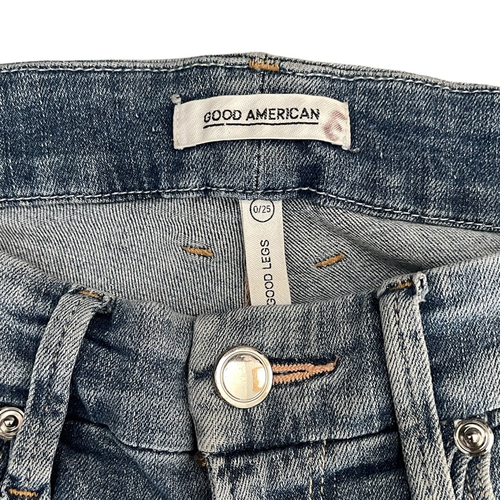 Good American | Light Wash Good Legs Step Hem High Waist Skinny Jeans Blue007 - Picture 3 of 5
